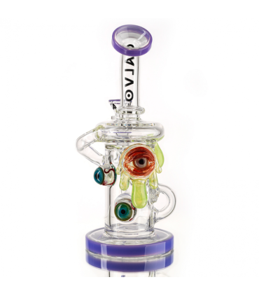 Bong Big Eye Recycler 26cm Purple Calvo Glass | Tricomar Growshop